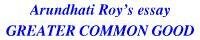 Arundhati Roy's essay : Greater Common Good